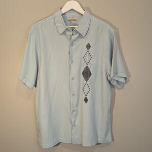 Paradise Collection Shirt Silk Cotton Blend Rockabilly Vacation Resort - Size L